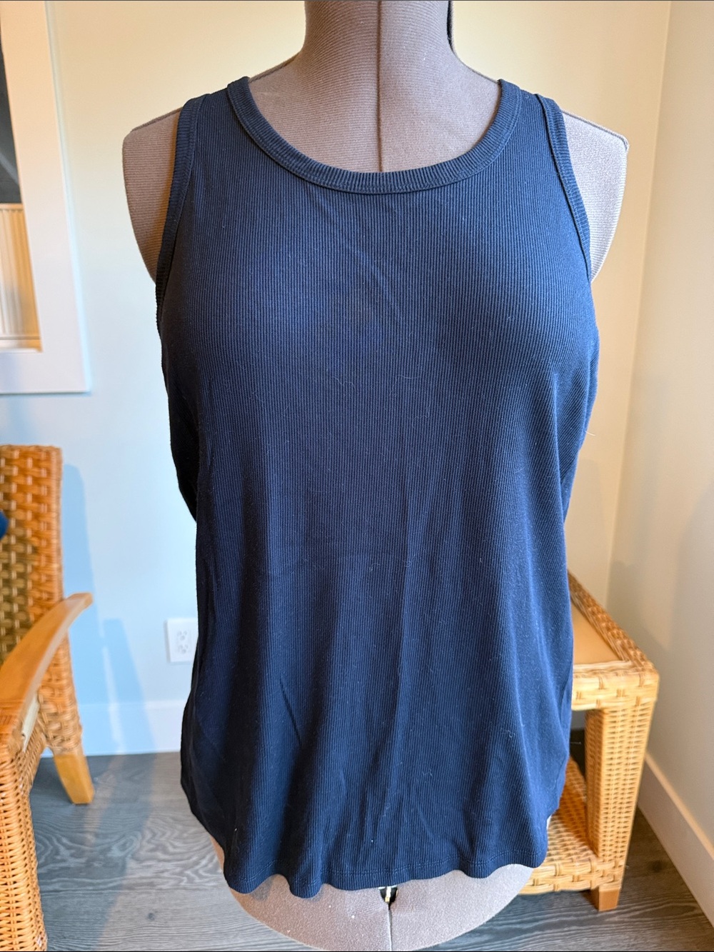 NWOT Danskin Navy Ribbed Scoop Neck Tank